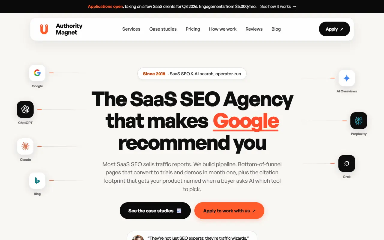 Authority Magnet homepage